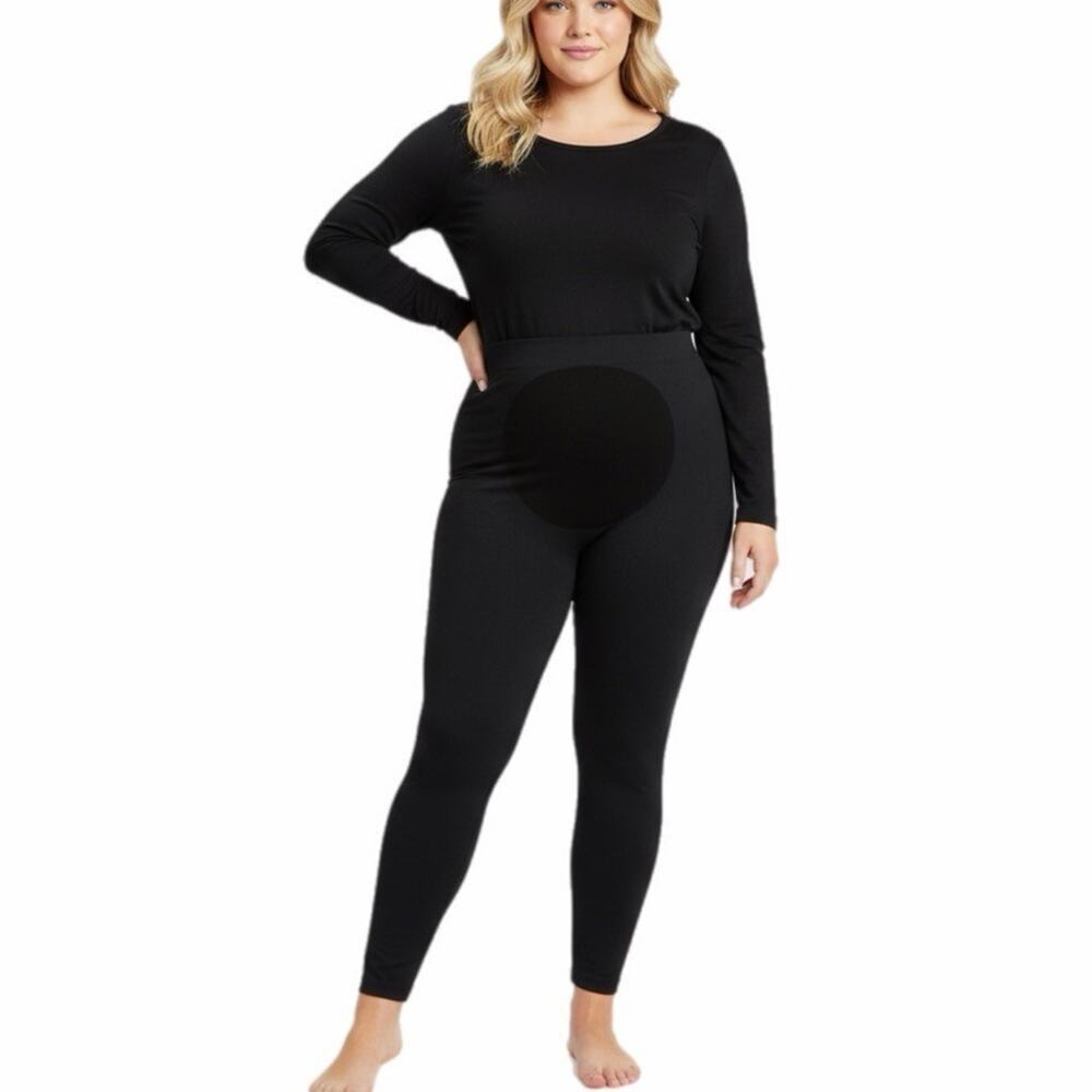 Terramed Women's Maternity Leggings M Black Over Belly Pregnancy Pants Stretch